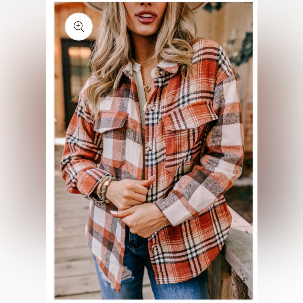 Nantucket Chill Plaid Jacket In Rust